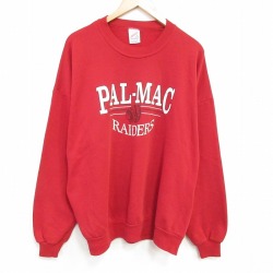 XL★古着 ジャージーズ 長袖 スウェット メンズ 90年代 90s インディアン 大きいサイズ クルーネック USA製 赤 25dec10