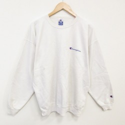 L★古着 チャンピオン champion 長袖 スウェット メンズ 90年代 90s ワンポイントロゴ クルーネック 白 25dec10