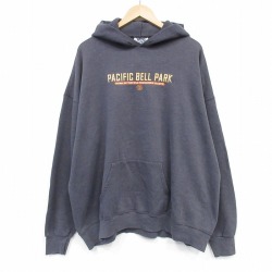 XL★古着 リー Lee 長袖 スウェット パーカー メンズ 00年代 00s パシフィック 大きいサイズ 濃グレー 霜降り 25dec12