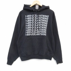 L★古着 ジャージーズ 長袖 スウェット パーカー メンズ 00年代 00s DOLANTWINS 黒 25dec12