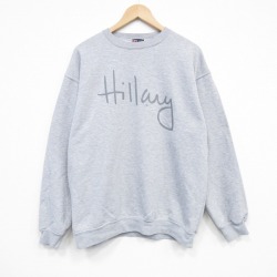 XL★古着 長袖 スウェット メンズ 00年代 00s Hillwy クルーネック USA製 グレー 霜降り 25dec13