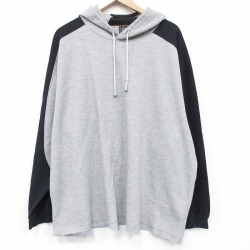 XL★古着 長袖 トップス パーカー メンズ 90年代 90s USAオリンピック 大きいサイズ ツートンカラー 薄グレー他 霜降り 25dec15