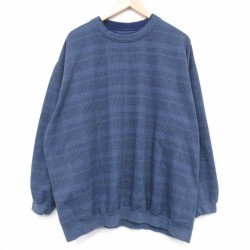 00s 長袖スウェット チェック ネイビー XL | 古着