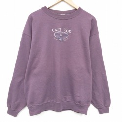 XL★古着 長袖 スウェット メンズ 90年代 90s ケープコッド クルーネック USA製 紫 25dec16