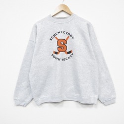 XL★古着 ヘインズ 長袖 スウェット メンズ 90年代 90s ユースホッケー クルーネック 薄グレー 霜降り 25dec18
