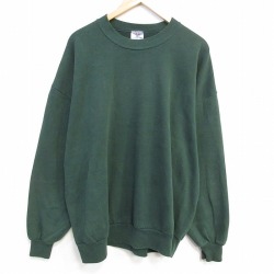 XL★古着 ジャージーズ 長袖 スウェット メンズ 90年代 90s 無地 大きいサイズ クルーネック USA製 緑 25dec17
