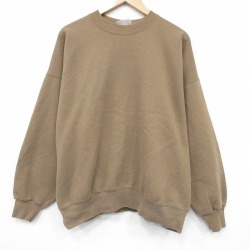 XL★古着 ヘインズ 長袖 スウェット メンズ 00年代 00s 無地 大きいサイズ クルーネック ベージュ 25dec18