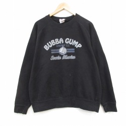 00s ラグランスウェット BUBBA ブラック XL | 古着