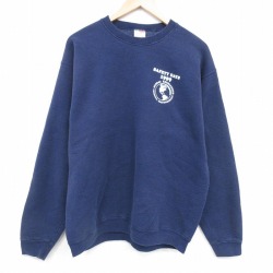 L★古着 フルーツオブザルーム 長袖 スウェット メンズ 90年代 90s グローバル クルーネック 紺 25dec19
