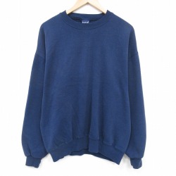90s 長袖スウェット ネイビー XL | 古着