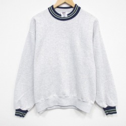 L★古着 ジャージーズ 長袖 スウェット メンズ 90年代 90s 無地 クルーネック USA製 薄グレー 霜降り 25dec22