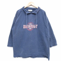 ユニオンベイ 00s 長袖スウェット ビッグロゴ ネイビー XL | 古着