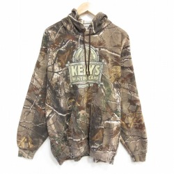 ラッセル 長袖スウェットパーカー KEAYS ブラウン迷彩 XL | 古着