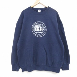 フルーツオブザルーム 長袖スウェット 船 ネイビー XL | 古着