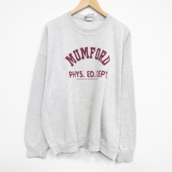 XL★古着 長袖 スウェット メンズ 90年代 90s MUMFORD クルーネック USA製 薄グレー 霜降り 25dec25