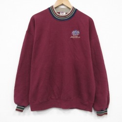 XL★古着 ジャージーズ 長袖 スウェット メンズ 90年代 90s Lapostolleクルーネック USA製 エンジ 26jan06