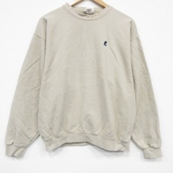 M★古着 長袖 スウェット メンズ 90年代 90s ディズニー ミッキー コットン クルーネック USA製 薄ベージュ【spe】 26jan06