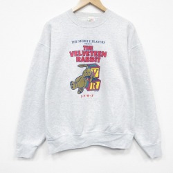 XL★古着 フルーツオブザルーム 長袖 スウェット メンズ 90年代 90s ラビット クルーネック 薄グレー 霜降り 26jan06