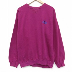 XL★古着 ドッカーズ 長袖 スウェット メンズ 90年代 90s ワンポイントロゴ クルーネック 紫 26jan07