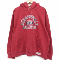 XL★古着 エアロポステール 長袖 スウェット パーカー メンズ ビッグロゴ 大きいサイズ 赤 26jan08