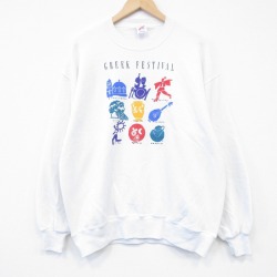 80s 長袖スウェット Greek ホワイト XL | 古着