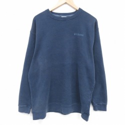コロンビア 長袖スウェット ワンポイントロゴ ネイビー XL | 古着