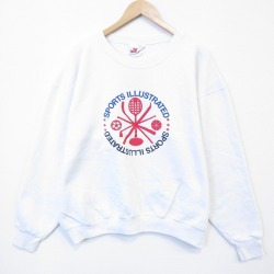 XL★古着 長袖 スウェット メンズ 90年代 90s スポーツ 大きいサイズ クルーネック 白 26jan13