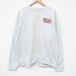 XL★古着フルーツオブザルーム  長袖 スウェット メンズ 90年代 90s インディアナ クルーネック USA製 薄グレー 霜降り 26jan14