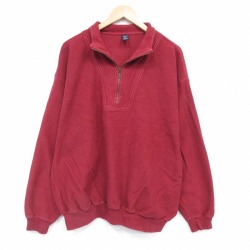 ランズエンド 00s 長袖ハーフジップトップス エンジ XL | 古着
