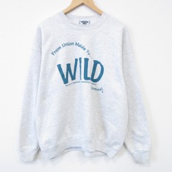 XL★古着 リー Lee 長袖 スウェット メンズ 90年代 90s WILD クルーネック USA製 薄グレー 霜降り 26jan31