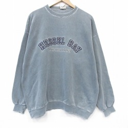 XL★古着 長袖 スウェット メンズ 90年代 90s HESSEL 大きいサイズ クルーネック USA製 薄緑 26feb02