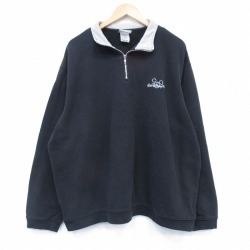 ディズニー 00s ハーフジップスウェット ブラック XL | 古着