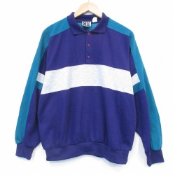 チャンピオン 90s 長袖スウェット 襟付き パープル L | 古着