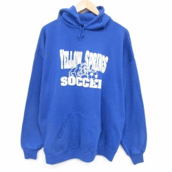XL★古着 ジャージーズ 長袖 スウェット パーカー メンズ 90年代 90s サッカー 大きいサイズ USA製 青 26feb10