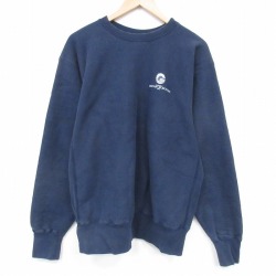 XL★古着 長袖 スウェット メンズ 00年代 00s G 大きいサイズ クルーネック USA製 紺 26feb14
