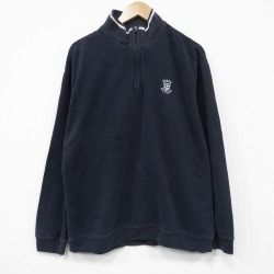 XL★古着 ラルフローレン チャップス 長袖 ブランド ハーフジップ スウェット メンズ 90年代 90s ワンポイントロゴ 大きいサイズ 黒【spe】 26feb17