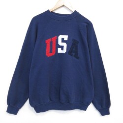 チャンピオン 00s 長袖スウェット USAロゴ ネイビー XL | 古着