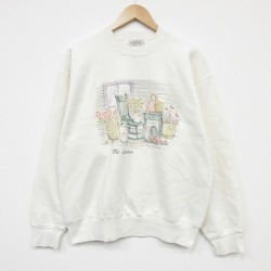 L★古着 フルーツオブザルーム 長袖 スウェット メンズ 90年代 90s The Codge クルーネック USA製 白 26feb20