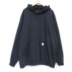 XL★古着 カーハート 長袖 スウェット パーカー メンズ 大きいサイズ ロング丈 黒【spe】 26feb24