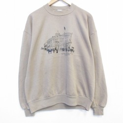 XL★古着 ジャージーズ 長袖 スウェット メンズ 90年代 90s ヴァンダーグリフト クルーネック USA製 薄ベージュ 26feb21