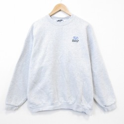 XL★古着 リー Lee 長袖 スウェット メンズ 90年代 90s MILLIMAN 大きいサイズ クルーネック USA製 薄グレー 霜降り 26feb21