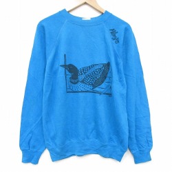 【20%OFF】ヘインズ 80s 長袖スウェット 鳥 ライトブルー M | 古着