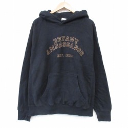 XL★古着 MVスポーツ 長袖 スウェット パーカー メンズ 00年代 00s BRYANT 大きいサイズ ブラック 26jun18
