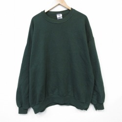 XL★古着 ジャージーズ 長袖 スウェット メンズ 90年代 90s 無地 大きいサイズ クルーネック USA製 緑 26feb27