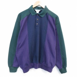 00s 長袖スウェット マルチカラー パープル XL | 古着