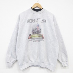 XL★古着 リー Lee 長袖 スウェット メンズ 00年代 00s 星条旗 クルーネック グレー 霜降り 26jun18