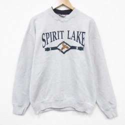 【20%OFF】フルーツオブザルーム 90s 長袖スウェット 鳥刺繍 グレー L | 古着