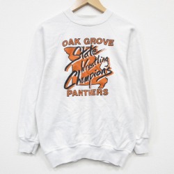L★古着 長袖 スウェット メンズ 80年代 80s OAK ラグラン クルーネック USA製 白 26mar03