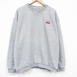 XL★古着 長袖 スウェット メンズ 90年代 90s T&M 大きいサイズ クルーネック USA製 薄グレー 霜降り 26mar03