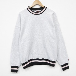 XL★古着 長袖 スウェット メンズ 90年代 90s 無地 クルーネック USA製 薄グレー 霜降り 26mar05